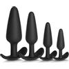 Paloqueth Long.Session Analplug Set from Skin-Friendly Silicone Black 4 pack