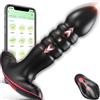 Paloqueth Anal Plug & Prostate Massager Thrusting & Vibrating with Remote Control Black