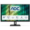 AOC U32E2N- Monitor office da 32 UHD (3840x2160, VA, 16:9, HDMI 2x2.0, Displayport 1x1.2, 350 cd/m, 60 Hz, 4ms, FlickerFree), nero