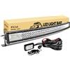 PICAA Faro da lavoro a LED, 42 pollici, 540 W, ad arco, 12 V, con telecomando, cablaggio a tre file, luce supplementare, per SUV, fuoristrada, ATV, UTV, trattore, 4 x 4 auto