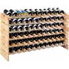 Costway - Portabottiglie per Vino in Legno, Scaffale per 72 Bottiglie di Vino, Cantinetta Porta Vino, 119 x 29 x 71,5 cm, Naturale