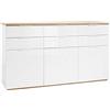 Composad | Credenza della Linea MUNDI con 6 Cassetti e 3 Ante, Madia, Mobile Ingresso, (LxAxP) 179,20x102,30x50 cm, Colore Rovere e Bianco Laccato, Soggiorno, Ingresso, Made in Italy