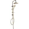 VR VETRINEINRETE Vetrineinrete® Colonna doccia moderna saliscendi con soffione rotondo doccetta telefono e portasapone per box doccia oro