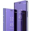 MRSTER Huawei P Smart 2019 Cover, Mirror Clear View Standing Cover Full Body Protettiva Specchio Flip Custodia per Huawei P Smart 2019 / Honor 10 Lite. Flip Mirror: Purple