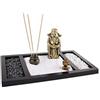 lachineuse - Giardino Zen Dio della Fortuna - Porta incenso asiatico - Decorazione Zen - Giardino con sabbia - Atmosfera asiatica - Per interni casa ufficio - Dio Caishen - Idea regalo Giappone - Deco