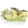 lachineuse - Figura anatre mandarini - Statuetta Feng Shui - Simbolo d'amore e fedeltà per coppia, romanticismo - Idea regalo per San Valentino - Decorazione - 11,5 x 5 x 5 cm - Colore Avorio e Verde