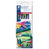 STAEDTLER 3001 C6-1 Design Journey - Penne acquerellabili con punta a pennello, serie Around the World, Europa, confezione da 6 colori assortiti