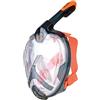 Seac Unica, Maschera Subacquea Integrale in Silicone per Snorkeling, Full Face Mask con Visione 180°, Borsa Porta Maschera, L/XL, rosso/nero