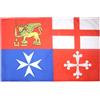 AZ FLAG Bandiera Italia Quattro REPUBBLICHE MARINARE 90x60cm - Bandiera Italiana 60 x 90 cm Foro per Asta