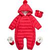 amropi Bambino Tute da Neve Inverno Pagliaccetto con Cappuccio Neonato Body Overall Jumpsuit Blu,6-9 Mesi