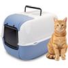 Ferplast Lettiera Gatto Chiusa, Toilette per Gatti Coperta, 2 Filtri al Carbone Attivo Antiodore Inclusi, Porta Battente Oscurata, 39,5 x 52,5 x h 38 cm, PRIMA Lettiera Gatto Grande, Glicine