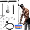 Lyndwin Puleggia Palestra Casa con Barra Dritta, Fitness Cavi Carrucola Palestra LAT Machine per Pull Down, Accessori Casa Attrezzi per Tricipiti Bicipiti Curl Allenamento