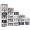 Brride 20 Scatole per Scarpe Impilabili Trasparenti, Porta scarpe plastica, Box scarpe scatole salvaspazio, scarpiera trasparente organizer per scarpe, moderne scarpiera armadio