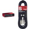 Focusrite Scarlett 2i2 (4° gen.), interfaccia audio USB per registrazioni, brani & Stagg Cavo da microfono a mixer SMC6 da 6 metri XLR (m) -XLR (f), nero