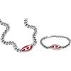 Diesel Collana e bracciale a catena in acciaio inossidabile e smalto rosso Diesel Uomo