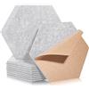 Paauzoeng 12 pannelli fonoassorbenti, quadrati, autoadesivi, per isolamento acustico, ad alta densità, per pareti, soffitti, legno e porte, 30 x 26 x 0,9 cm, colore grigio chiaro