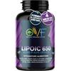 PARAFARMACIA, ORGANIC VITAMINS & FOOD OVF Acido R-Alfa Lipoico 650 mg | 120 Capsule ad Alto Dosaggio (4 mesi fornitura) | Potente Antiossidante e Antinfiammatorio Naturale | Senza Biossido di Silicio | 100% Made in Italy e Vegano