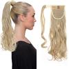S-noilite® Parrucchino Parrucca Hair Extension Coda di Cavallo Estensione dei Capelli Ponytail Naturale Vari Colori 43cm Riccio Biondo scuro mix Candeggina bionda
