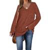 DUOEASE Felpa Nera Donna Scollo a V Elegante Leggeri Maglione Donna Maniche Lunghe Top Donna Autunno e Inverno Nero-M