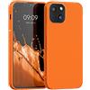 kwmobile Custodia Compatibile con Apple iPhone 13 mini Cover - Back Case per Smartphone in Silicone TPU - Protezione Gommata - arancione fluorescente