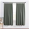 PONY DANCE Tenda Oscurante da Interno con Passanti Tende Termiche Isolanti Cameretta Bambini Curtains per Interni 2 Pezzi 140x175 CM, Verde Grigiastro