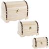ideen mit herz Scrigno in legno con chiusura in metallo, diverse misure, 3 pezzi