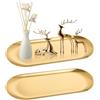 HFDONGL 2 Pezzi Svuotatasche Design Moderno Vassoio Decorativo Vassoio da Portata Vassoio Caffe Vassoio Oro per Dessert Cosmetici Gioielli Profumi