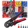 Grasomtools Set di pinze per crimpatura, pinze per terminali a filo 0,08-16 mm², set di pinze per crimpatura per filo singolo e doppio da 1200 pezzi, set di terminali a filo per fai da te e uso domestico