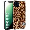 CUSTOMIZZA - Custodia cover nera morbida in tpu compatibile per iPhone 11 PRO leopardato maculato donna marrone leopard brown