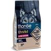 Monge B Wild Low Grain All Breeds Con Oca Cibo Secco Per Cani Adulti Sacco 2,5 Kg