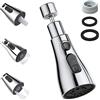 YDHfdc Aeratore per lavello 360°Girevole Aeratore Rubinetto Cucina 3 Modalità Lavello Diffusore con Adattatore per Ugello Rubinetto Cucina FM22 (Argento)