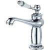 Namuoto Rubinetto Bagno Lavabo Rubinetto Miscelatore Monocomando in Ceramica Floreale Rubinetto da Bagno Vintage Acqua Calda Fredda, Cromo