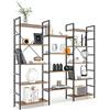 COSTWAY Libreria Scaffale con 14 Ripiani, Struttura in Metallo, Scaffale Multiuso di Stoccaggio per Soggiorno Camera da Letto Studio, 176x30x165 cm, Carico 450 kg