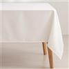 GAMUSI Tovaglia antimacchia tavolo rettangolare jacquard impermeabile, 140 x 100 cm, tessuto al tatto, colore bianco, anello