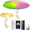 chysongoods 45W 40cm Plafoniera LED Soffitto Alexa Google Home Compatibile Con Altoparlante Bluetooth Musica Lampada Dimmerabile Colore + RGB Per Stanzetta Cambini Bagno Cameretta Cucine