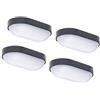 Oktaplex lighting Set di 4 lampade a LED Oktaplex Base, 9 W, 800 lm, IP65, luce bianca neutra, 4000 K, per cantina, colore nero