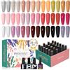PHOENIXY 24Pz Smalto Semipermanente Unghie, con Base Coat e Glossy & Matt Top Coat, Smalto per Unghie in Gel UV LED Professionali Kit per Donne