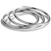 Dankadi Bracciale rigido lucido rotondo largo 4 mm in 925 argento per donna, set bracciale placcato oro liscio semplice classico Φ 60-65-68 mm per regalo di compleanno festa della mamma amica