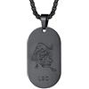 FaithHeart, collana con ciondolo, motivo: 12 segni zodiacali, piastrina con incisione, in acciaio inox, per uomo e donna e E il leone (07/22-08/21), colore: 05 nero acciaio., cod. TP12112H-E