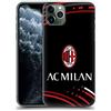 Head Case Designs Licenza Ufficiale AC Milan Curvato Modelli Cresta Custodia Cover Dura per Parte Posteriore Compatibile con Apple iPhone 11 PRO Max