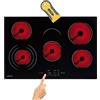 Arebos Piano cottura in vetroceramica | con sensore touch | sicurezza bambini | protezione da surriscaldamento | spegnimento automatico | 5 piani cottura | 8500 W