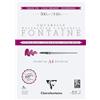 Clairefontaine 976047C - Blocco incollato a 2 lati, fontana extra bianca, 12 fogli di carta acquerello extra bianca, 100% cotone, grana fine, qualità professionale A4, 300 g