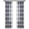 Lush Decor, Coppia di tende a pannello con nappe annodate in filo di cotone tinto a righe blu navy, 213,4 x 101,6 cm
