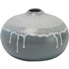 Creative Co-op Farmhouse - Vaso in gres porcellanato Bicolore, Smalto reattivo, Blu