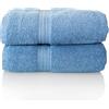 ALCLEAR - Set di asciugamani premium in spugna, disponibili in 6 colori e 5 dimensioni, composto da 2 asciugamani per sauna da 70x200 cm color jeans blu - standard Oeko-Tex 100