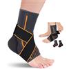 Haofy Tutore Elastica Caviglia per Distorsione, Frattura, Legamenti, Tendine, Supporto Caviglia Sport per Calcio, Pallavolo, Palestra, Regolabile Fascia Caviglia da Uomo Donna per Sinistra Destra (L)
