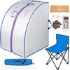 COSTWAY 1000 W Sauna a Vapore Portatile con Telecomando, Sauna Domestica  Bagno di Vapore con Sedia, Sauna Spa 3L, Funziona Timer 15-90 min (Grigio)