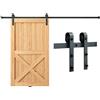 VEVOR Kit Ferramenta per Porta Scorrevole 244 cm Binario per Porta da Fienile Singola Larghezza 1,12-1,32 m Spessore 32-45 mm Carico 150kg Puleggia Silenziosa Ganci Forma J per Casa Fattoria Granaio