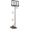 VEVOR Canestro da Basket con Tabellone Altezza Regolabile tra 122-305cm Base con Ruote, Kit di Canestro Basket Portatile da Esterno Altezza Regolabile per Bambini Adulti, Canestro Basket con Tabellone