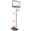 VEVOR Canestro da Basket con Tabellone Altezza Regolabile 152,4-213,4cm Base con Ruote, Kit di Canestro Basket Portatile da Esterno Altezza Regolabile per Bambini Adulti, Canestro Basket con Tabellone